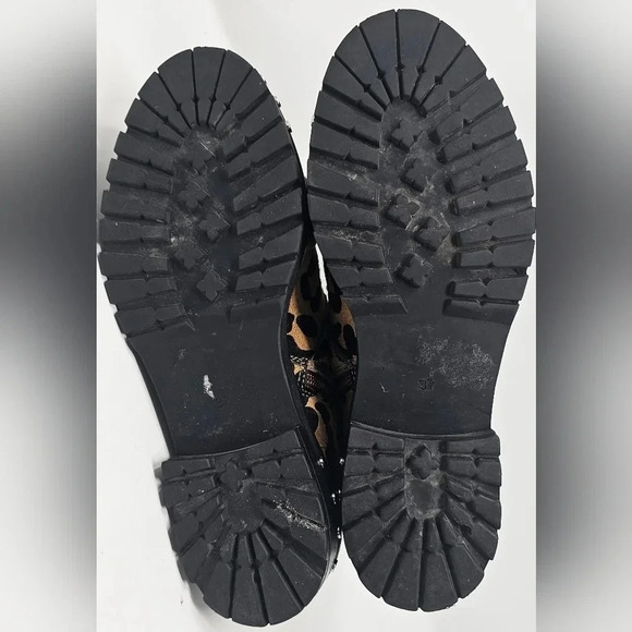 Topshop Leopard Print Pony Skin Ankle Boots  Buckles Biker Zip Size US 6.5 EU 37 - Picture 10 of 14